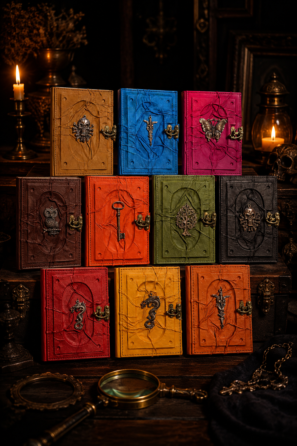 Colored Wrinkled Embossed & Leather Relief