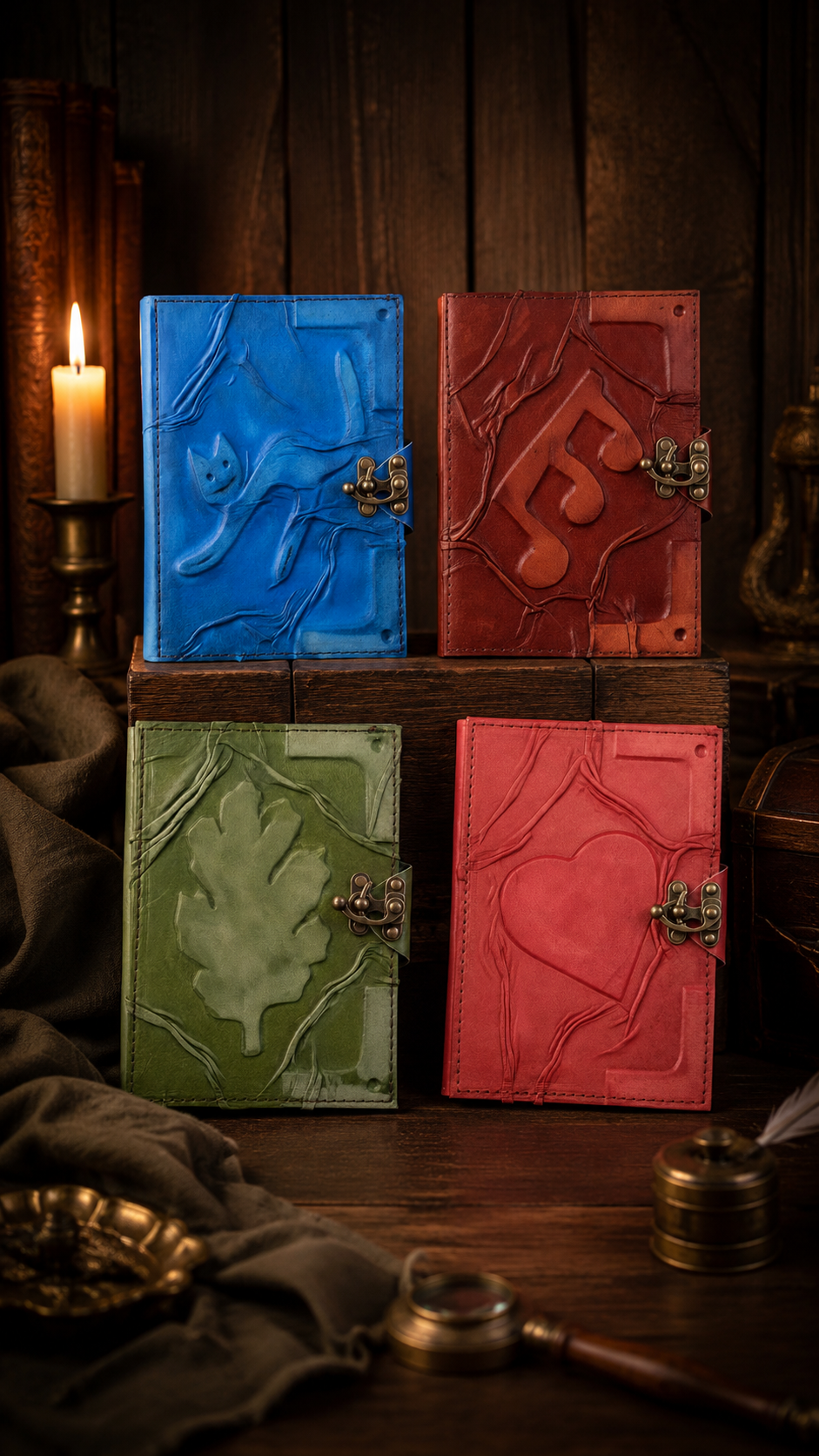 Colored Wrinkled Embossed & Leather Relief