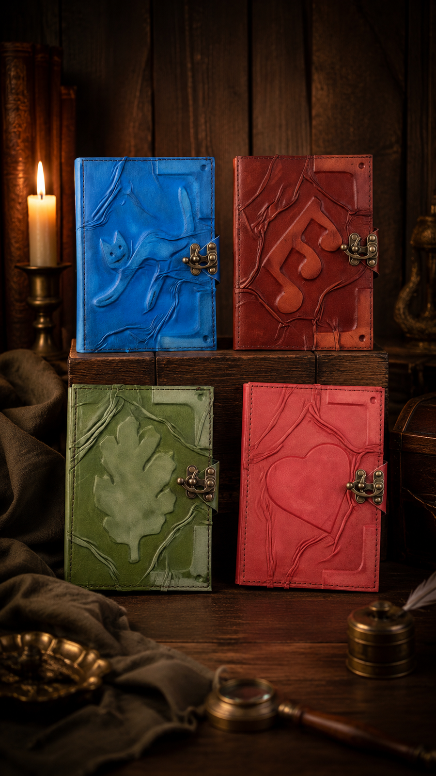 Colored Wrinkled Embossed & Leather Relief