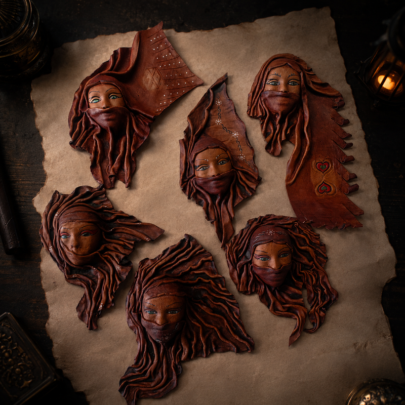 3D Sculpted Leather Wall Mask
