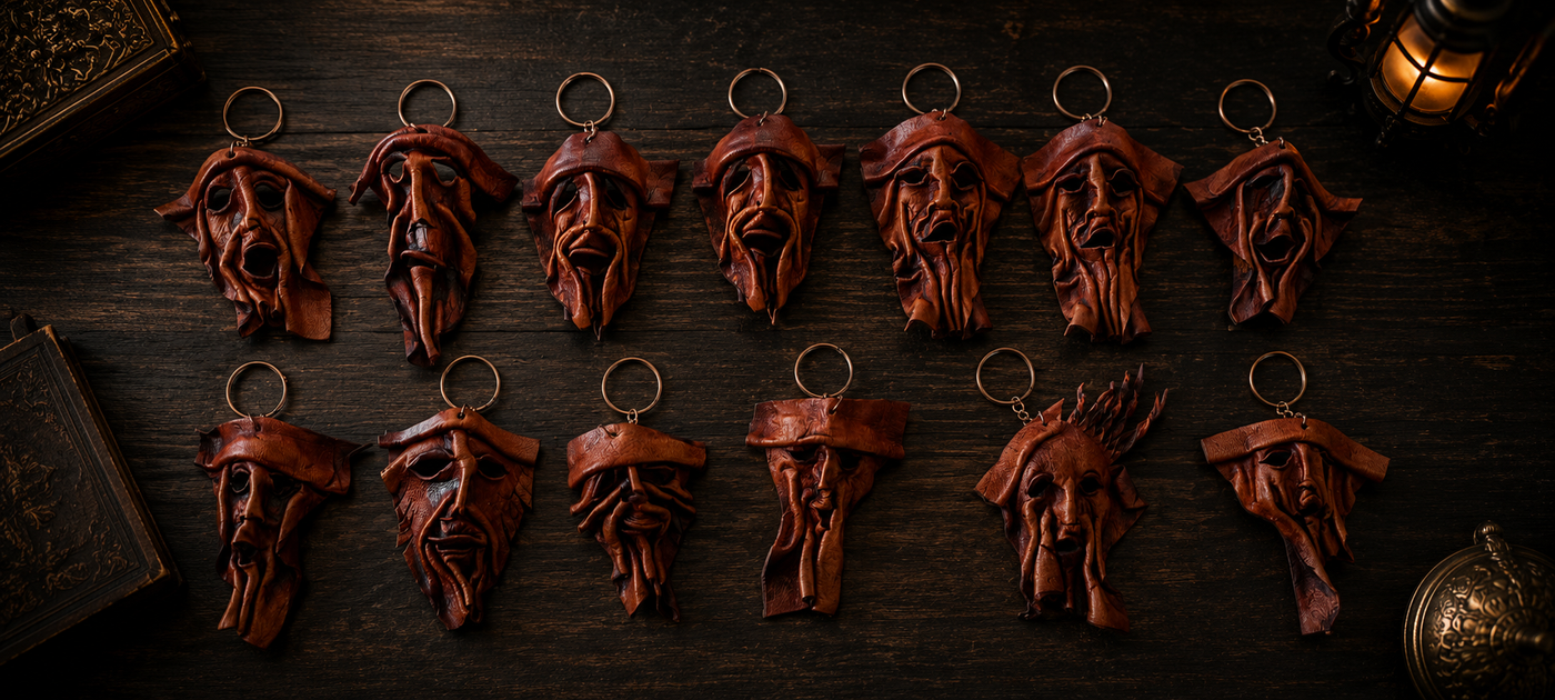 3D Sculpted Leather Keychain