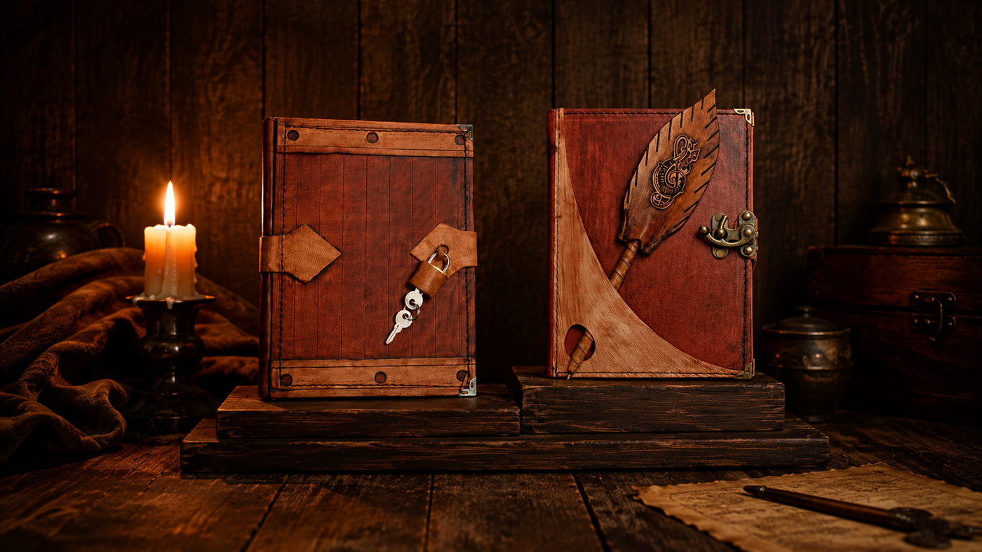 Rustic Flat Cover & Custom Leather Pen