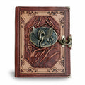 Genuine Sheepskin Leather Journal, Blank Chamois Paper | Wrinkled Classic Frame | Antique Resin Motif | Pegasus Winged Horse