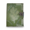 Colored Genuine Sheepskin Leather Journal, Blank Chamois Paper | Wrinkled Embossed | Leather Relief | Abstract Tree Silhouette Relief - Ex Mini - Yellow