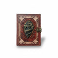 Genuine Sheepskin Leather Journal, Blank Chamois Paper | Wrinkled Classic Frame | Antique Resin Motif | Serpent Sword