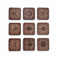 Genuine Leather Laser Engraved Coaster | Assorted Designs | Set