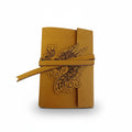 Genuine Camel Sheepskin Leather Journal, Blank Chamois Paper | Laser Cut Wrap-Around Cover | Dragon Head | Small