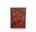 Genuine Dark Brown Sheepskin Leather Giant Tome, Blank Chamois Paper | 3D Sculpted Cover | Ancient Tree Branch Druid Journal | Giant