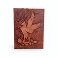 Genuine Dark Brown Sheepskin Leather Giant Tome, Blank Chamois Paper | 3D Sculpted Cover | Pegasus & Vines Fantasy Journal | Giant