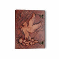 Genuine Dark Brown Sheepskin Leather Giant Tome, Blank Chamois Paper | 3D Sculpted Cover | Pegasus & Vines Fantasy Journal | Giant
