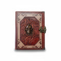 Genuine Sheepskin Leather Journal, Blank Chamois Paper | Wrinkled Classic Frame | Antique Metal Motif | Jolly Roger Skull