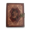 Genuine Sheepskin Leather Journal, Blank Chamois Paper | Layered Frame | Leather Overlay | Mythical Unicorn Engraved