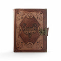 Genuine Sheepskin Leather Journal, Blank Chamois Paper | Layered Frame | Leather Overlay | Deer Engraved