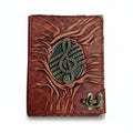 Genuine Sheepskin Leather Journal, Blank Chamois Paper | Full Wrinkled | Antique Resin Motif | Treble Clef