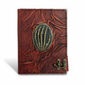 Genuine Sheepskin Leather Journal, Blank Chamois Paper | Full Wrinkled | Antique Resin Motif | Skeleton Hand