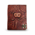 Genuine Sheepskin Leather Journal, Blank Chamois Paper | 3D Sculpted & Wrinkled | Antique Resin | Miniature Macabre Face