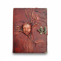 Genuine Sheepskin Leather Journal, Blank Chamois Paper | 3D Sculpted & Wrinkled | Antique Resin | Miniature Masquerade Mask